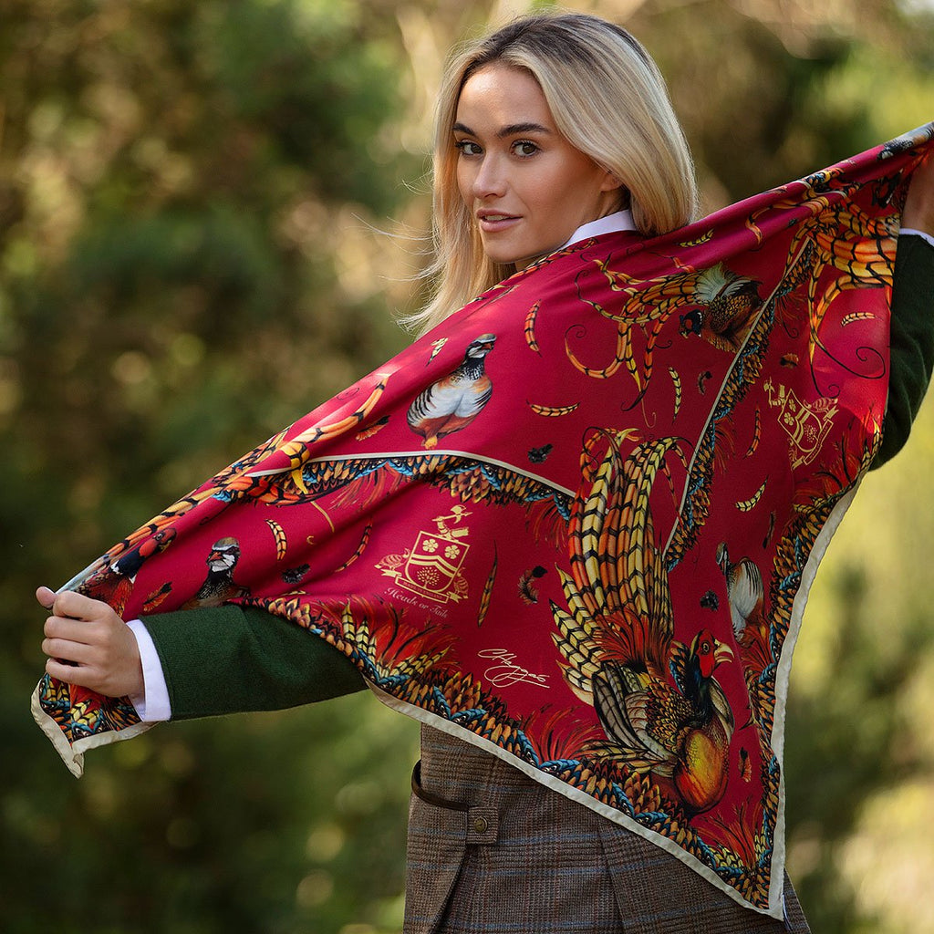 Clare Haggas Heads or Tails Large Silk - Country Ways