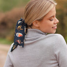 Clare Haggas Medium Hair Scrunchie Walk on the Wild Side Navy - Country Ways