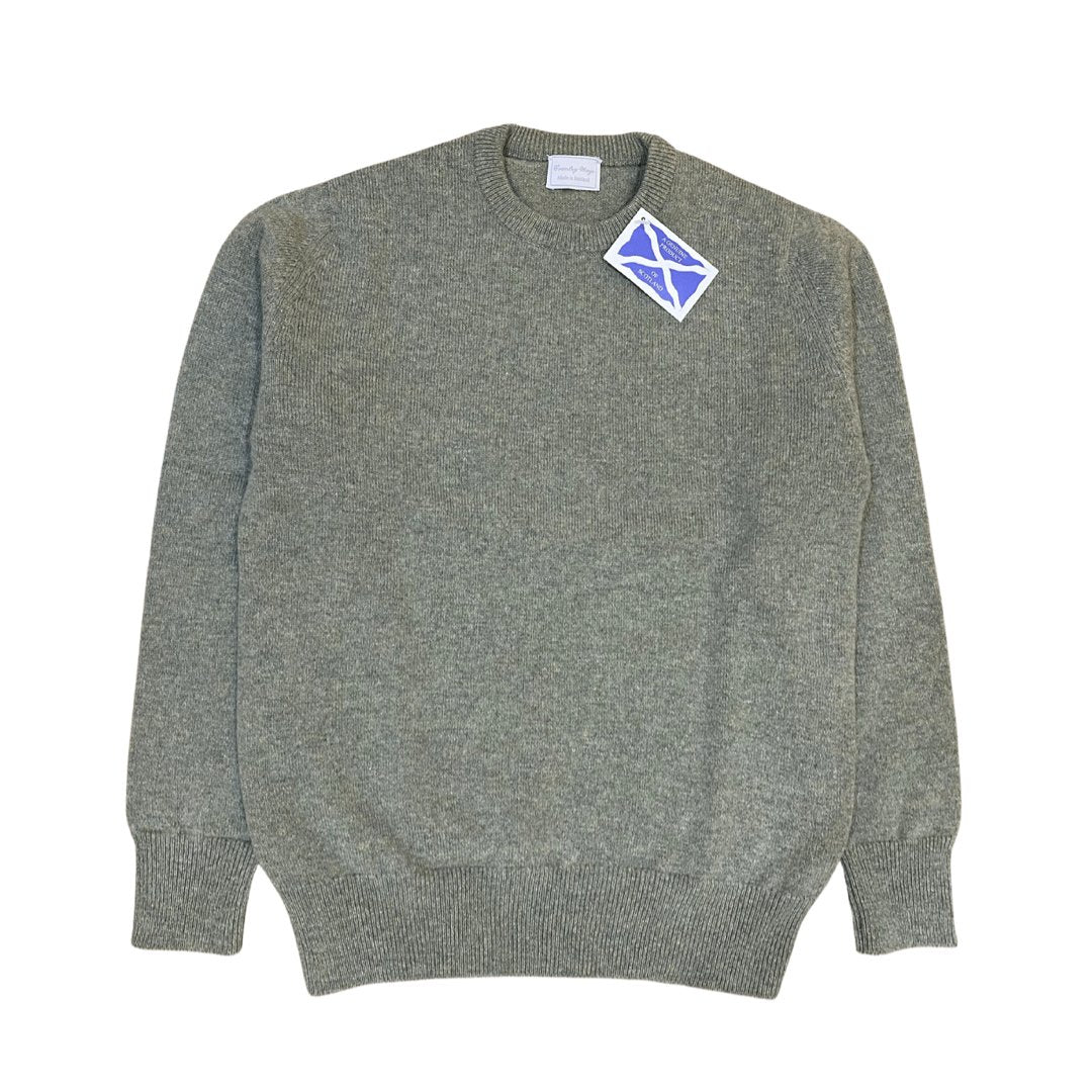 Lambswool Crew Ladies Crew Neck Sweater Pink Powder Pure Lambswool