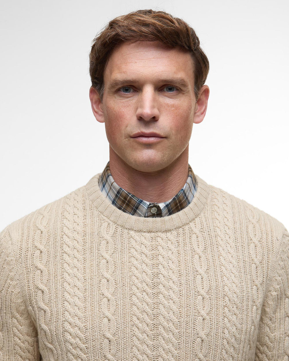 Barbour Men's Lowfen Cable Crew Neck Jumper AW25