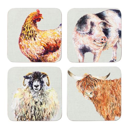 Foxwood Home Country Life Set of 4 Coasters - Country Ways