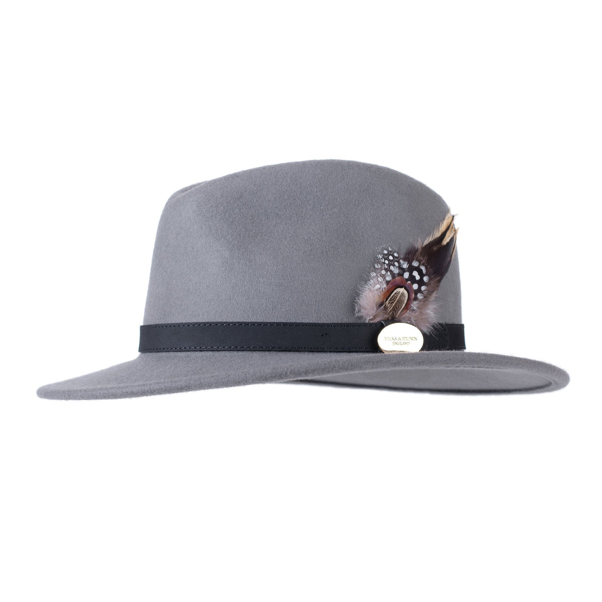 Hicks & Brown Suffolk Fedora Hat (Guinea & Pheasant Feather) - Country Ways