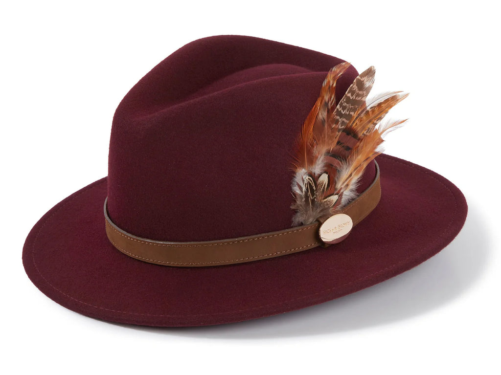 Hicks & Brown Suffolk Fedora Hat (Gamebird Feather)