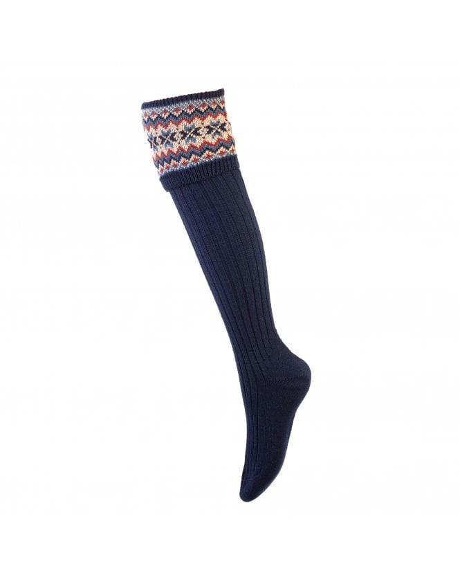 House of Cheviot Lady Fairisle Sock Navy - Country Ways