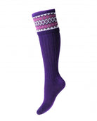 House Of Cheviot Lady Fairisle Sock Thistle - Country Ways