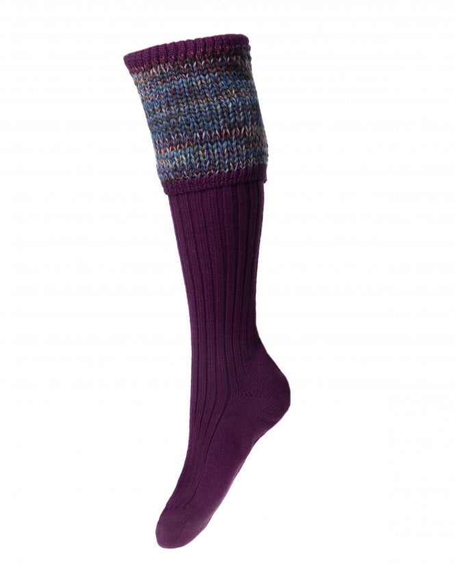 House of Cheviot Lady Katrine Sock Bilberry - Country Ways