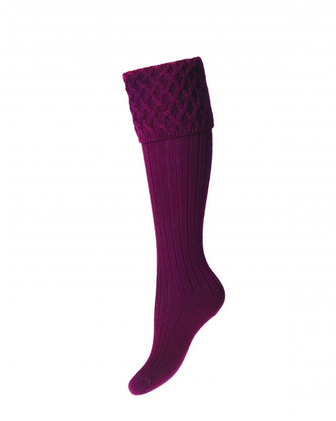 House Of Cheviot Lady Rannoch Sock Burgundy - Country Ways
