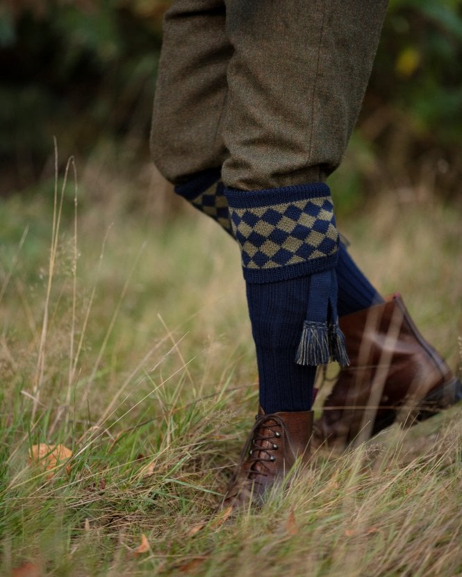 House of Cheviot Men's Chessboard Sock - Country Ways