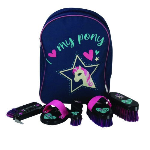 HY Equestrian I Love My Pony Collection Grooming Kit Rucksack - Country Ways