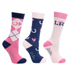 Hy Equestrian Pony Fantasy Bamboo Socks Little Rider - Pink/Navy - Country Ways