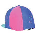 Hy Zeddy Three Tone Lycra Hat Silk Flamingo Pink/Turquiose/Cobalt Blue - Country Ways