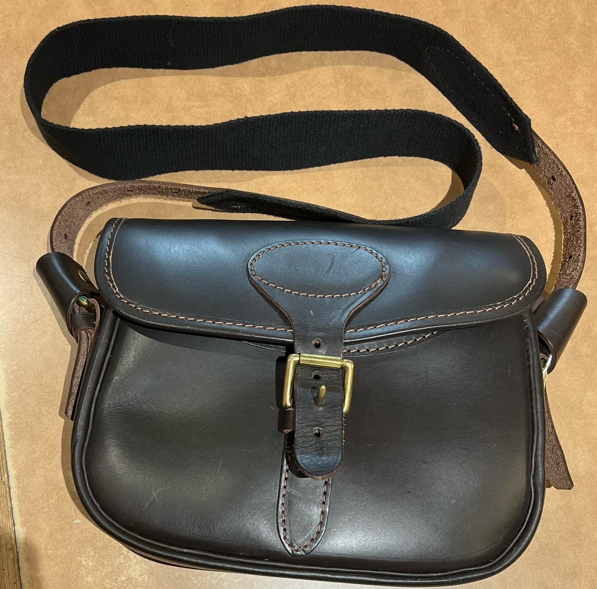 John Rothery Dark Leather Cartridge Bag - Country Ways