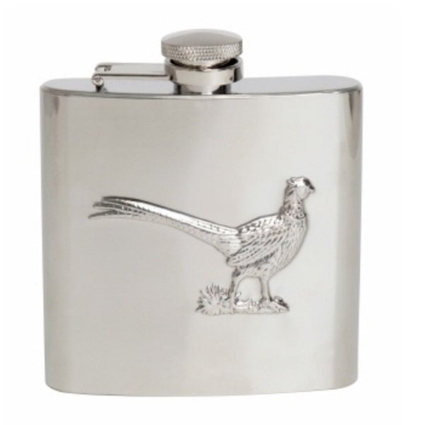 J/R K39 Pheasant Design Hip Flask 6oz - Country Ways
