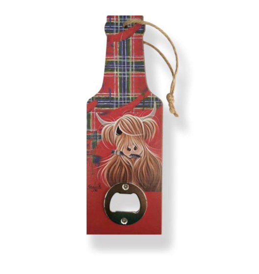McMoo Tartan Paint Bottle Opener with Magnet - Country Ways