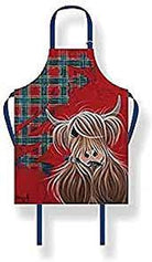 McMoo Tartan Paint Cotton Apron - Country Ways