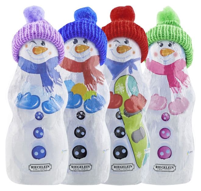Milk Chocolate Snowman with Knitted Hat - Country Ways