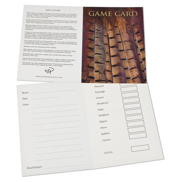 Shoot Game Cards - Pheasant Tail Feathers by Charles Sainsbury - Plaice - Country Ways