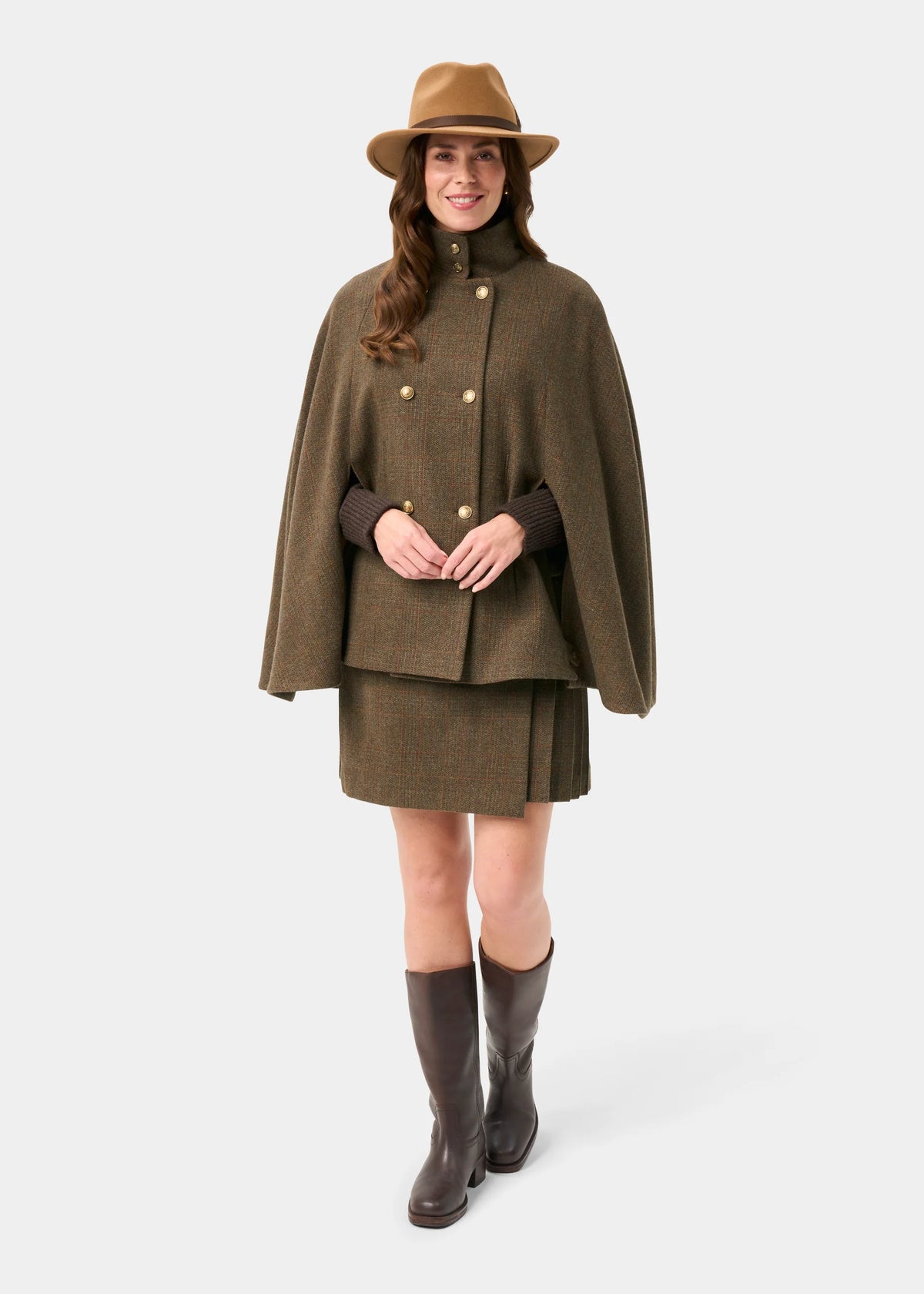 Alan Paine Women's Surrey Tweed Water Repellent Cape
