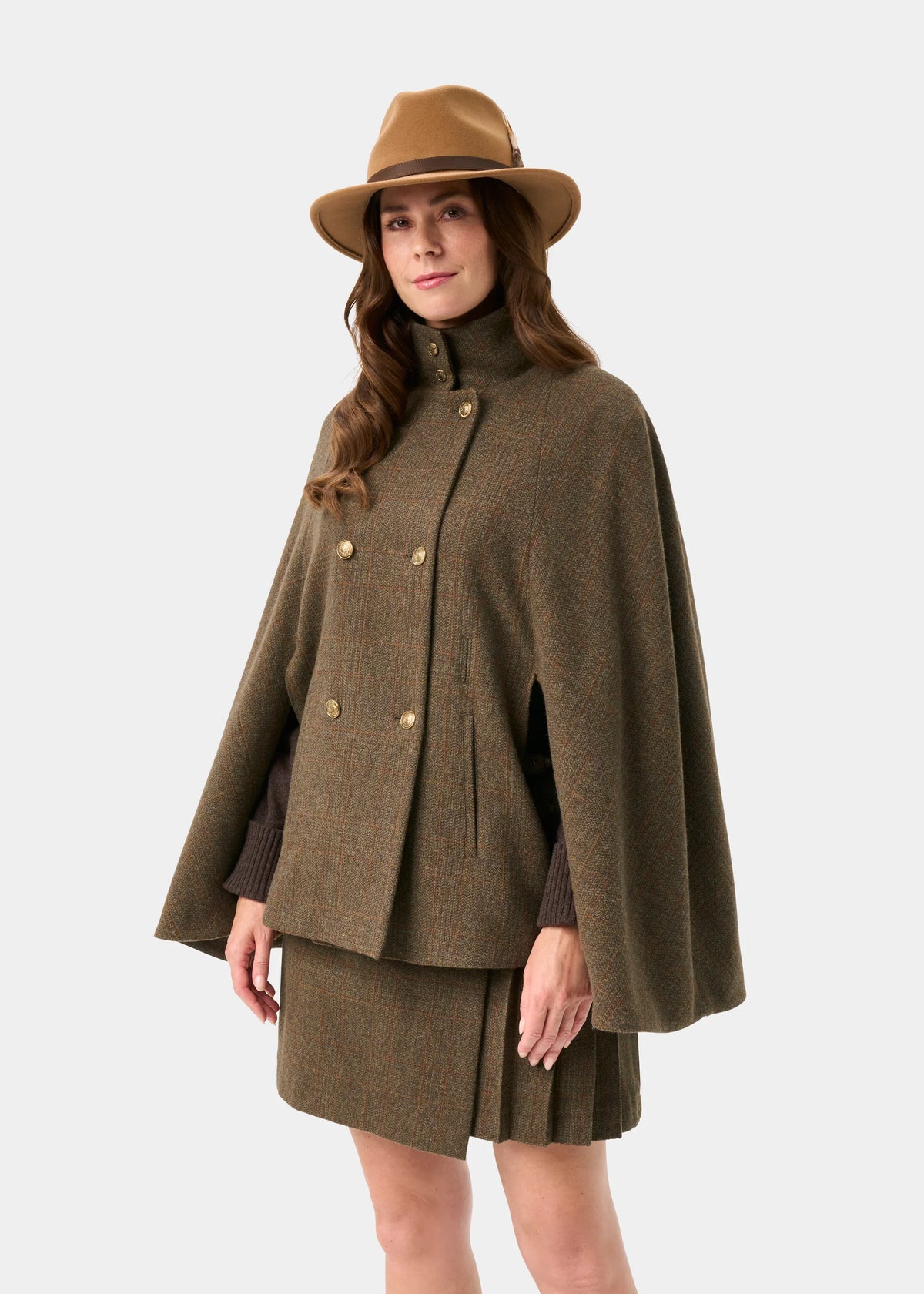 Alan Paine Women's Surrey Tweed Water Repellent Cape