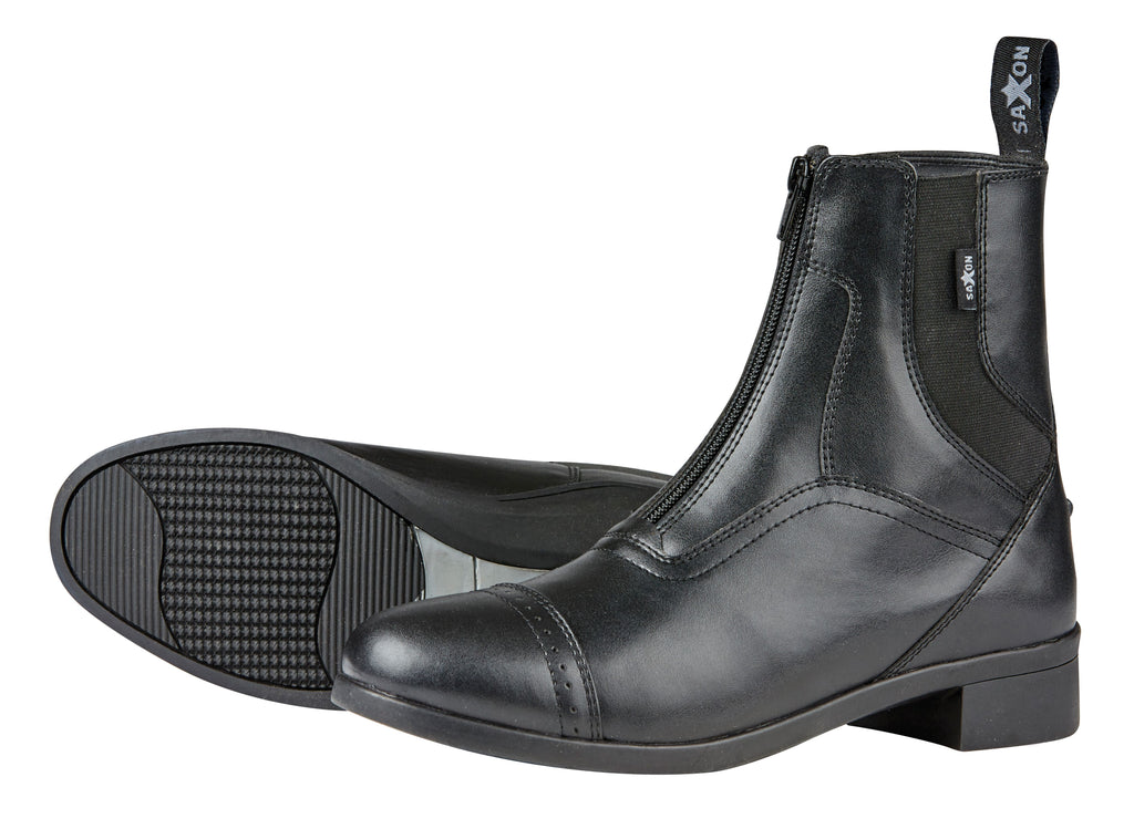 Saxon Syntovia Zip Paddock Boots Black Ladies | Country Ways