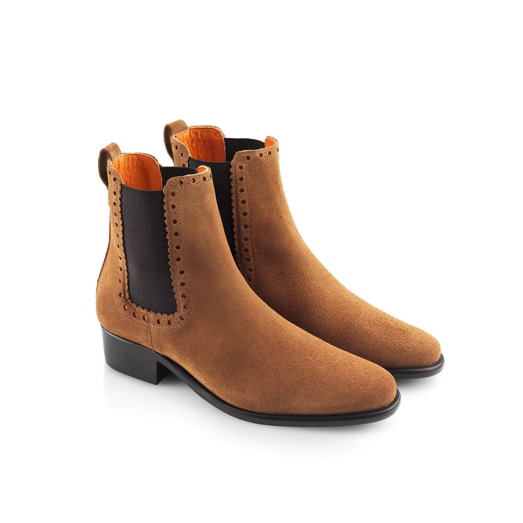 Fairfax & Favor Womens Brogued Chelsea Tan | Country Ways