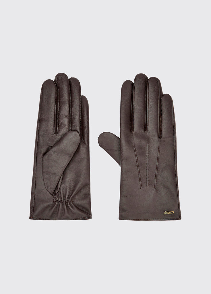 Dubarry Sheehan Leather Gloves Mahogany | Country Ways