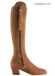 Fairfax & Favor Suede Regina Boots with Heel Narrow Fit
