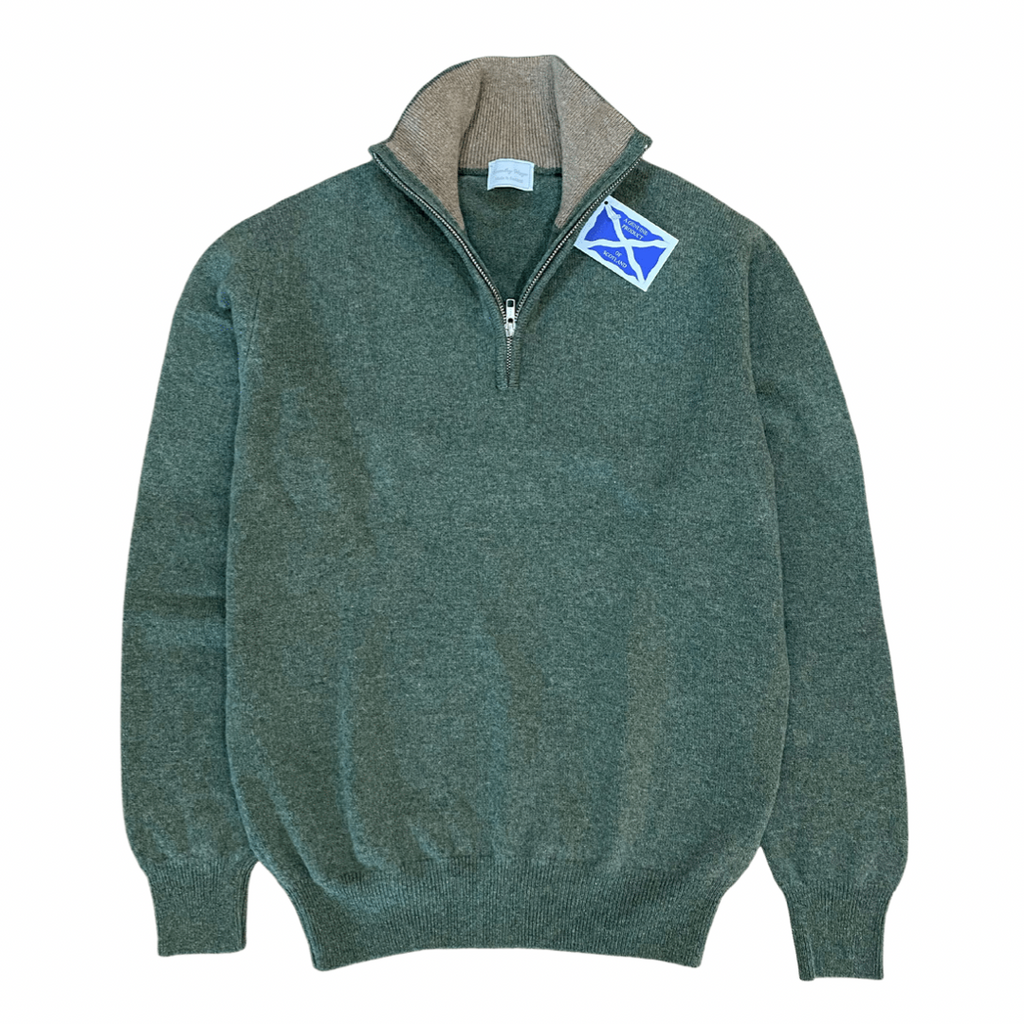 Country Ways Scotland Men's Lambswool 3/4 Zip Neck Sweater