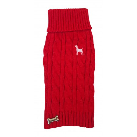 Pet London Cable Knit Red | Country Ways