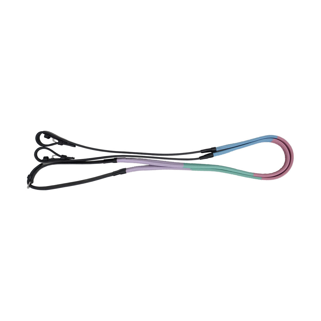 Hy Rubber Covered Training Reins Lilac/Ice Mint/Pink/Baby Blue | Country Ways
