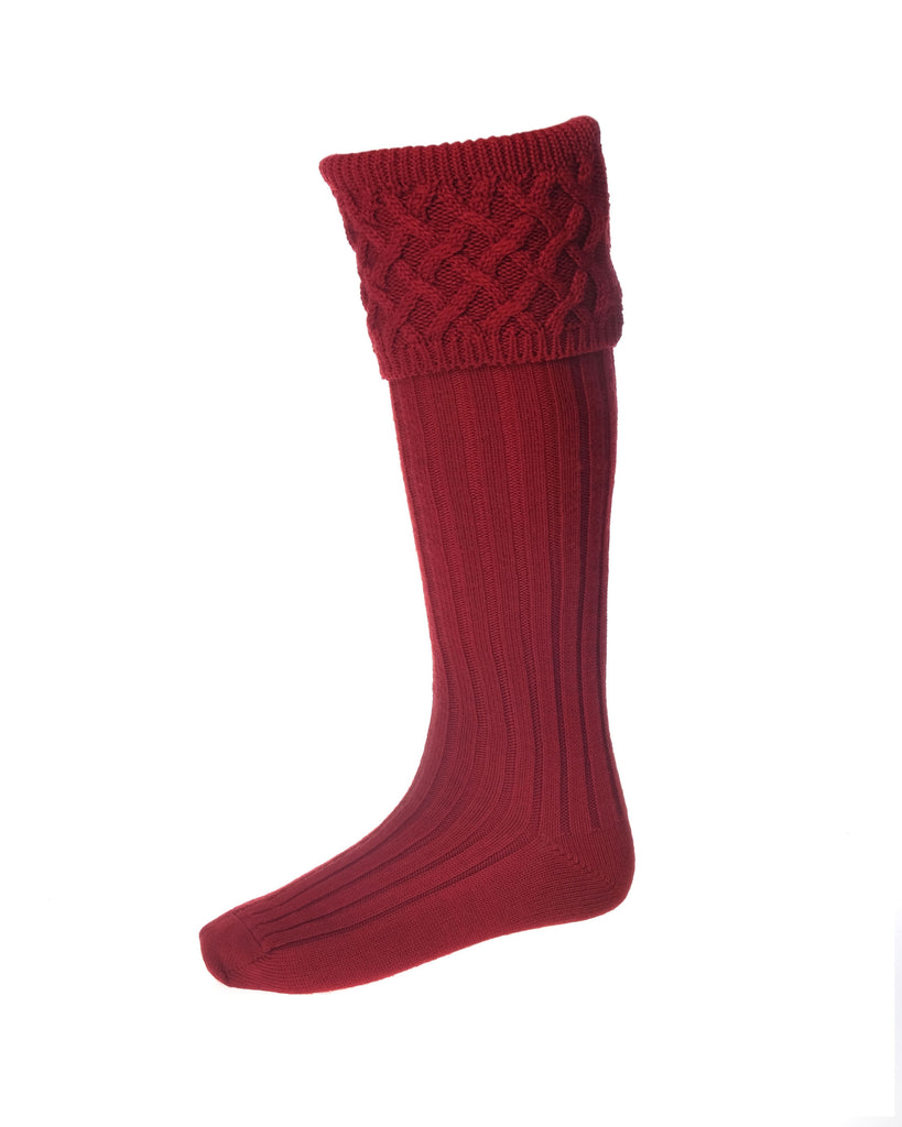 House Of Cheviot Rannoch Sock Brick Red | Country Ways
