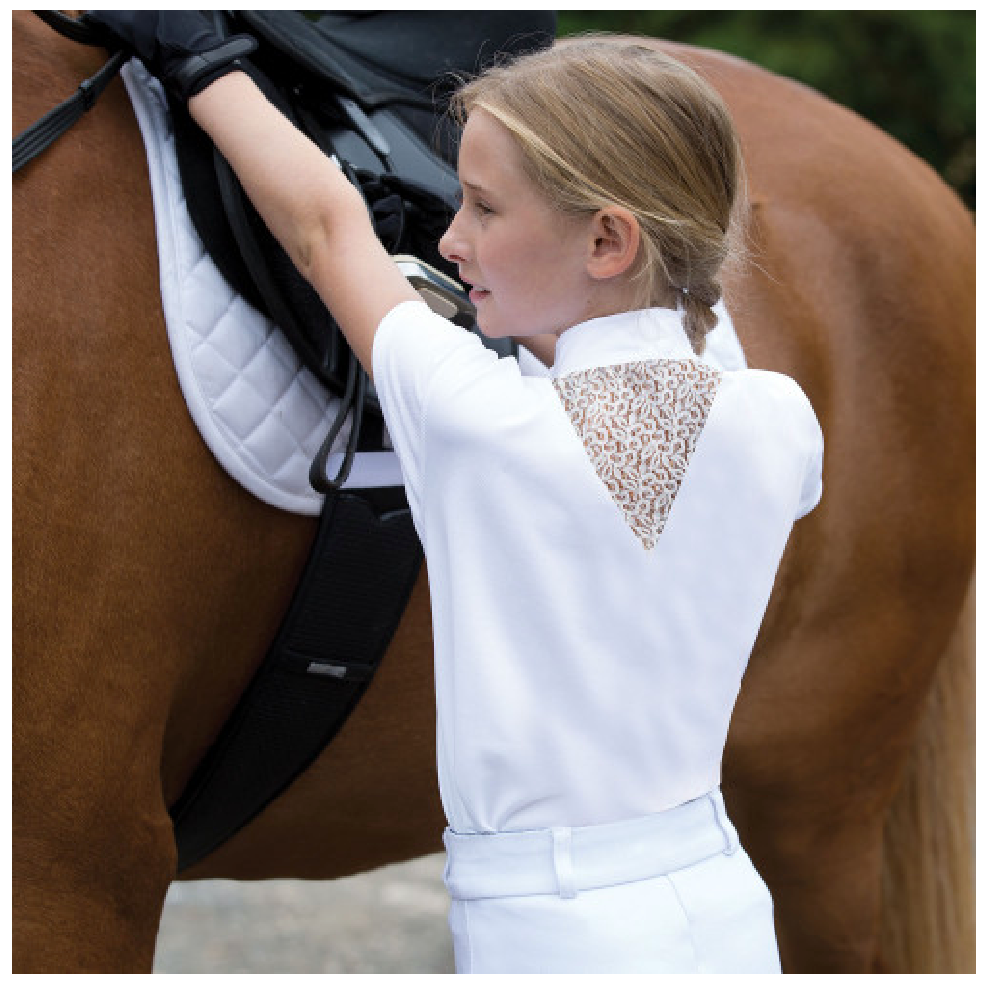 Equetech Junior Bella Lace Competition Shirt Childrens 30 White | Country Ways